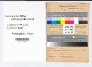 Entnazifizierung Peter Plaengsken , geb. 09.09.1891 (Verw.Beamter)