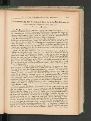 Zur Einweihung der deutschen Schule in Seth (Nordschleswig)
