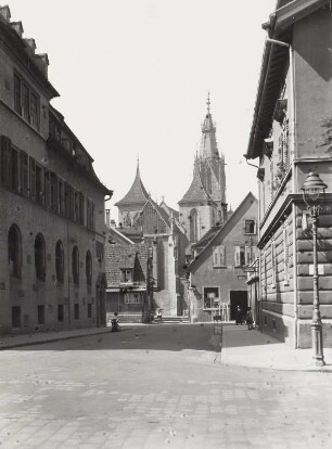 Reutlingen. Aulberstraße. Blick nach Südwesten zur Marienkirche