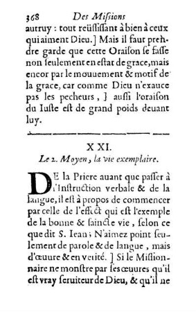 XXI. Le 2. Moyen, la vie exemplaire