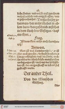 Zweiter Teil: Von des Menschen Erlösung (Frage 12-25)