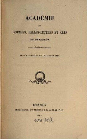 Séances publiques. 1868