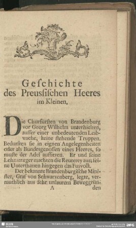 Geschichte des Preussischen Heeres im Kleinen