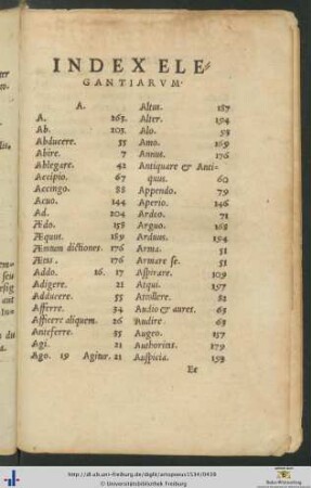 Index Elegantiarum