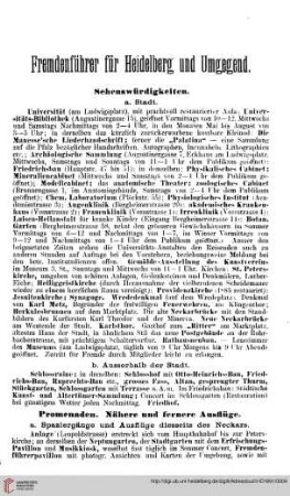 Fremdenführer für Heidelberg und Umgebung