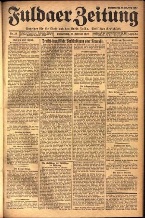 Erste Ausgabe vom Donnerstag, den 10. Februar 1927.