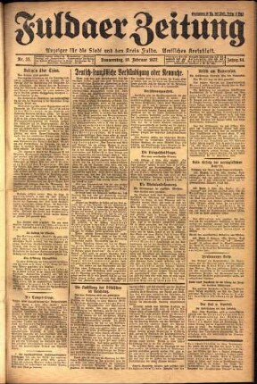 Erste Ausgabe vom Donnerstag, den 10. Februar 1927.