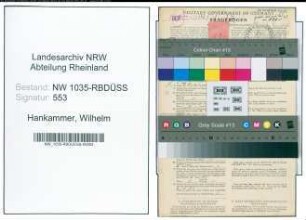 Entnazifizierung Wilhelm Hankammer , geb. 06.10.1896 (Kaufmaennischer Angestellter)