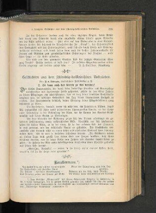 Geschichte aus dem schleswig-holsteinischen Volksleben.