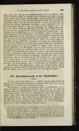¬Der¬ Sprachunterricht in der Volksschule : (Schluß)