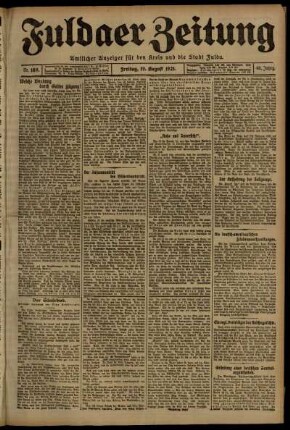 Ausgabe vom Freitag, den 19. August 1921.