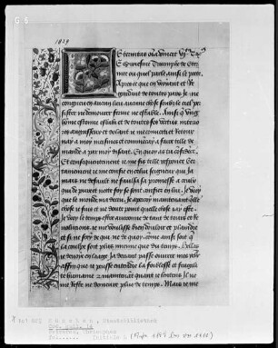 Triomphes des Petrarca — Initiale L und Teilbordüre