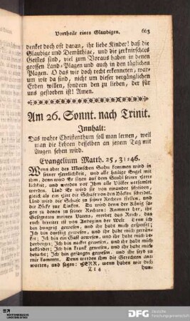 Am 26. Sonntag nach Trinitatis
