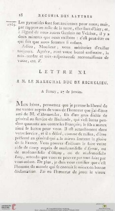 (Lettre XI - XX)