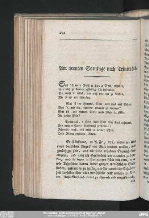 Am neunten Sonntage nach Trinitatis.