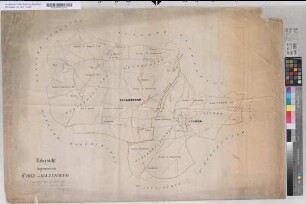 Übersicht der Bürgermeistereien Jüchen und Kelzenberg. 17.7.1850 Katasterbureau Spangemacher, Geometer, Ddf.