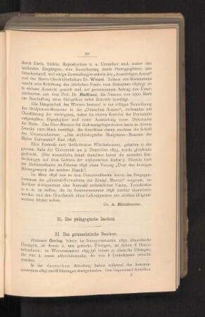 22. Das germanistische Seminar.