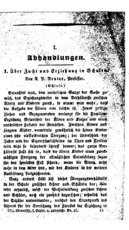 Über Zucht und Erziehung in Schulen : (Schluss.)