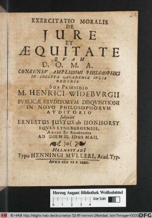 Exercitatio Moralis De Iure Et Aequitate