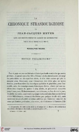 2.Ser. 8.1871: La chronique strasbourgeoise de Jean-Jacques Meyer, l'un des continuateurs de Jacques de Kœnigshoven