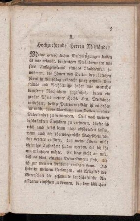 B. Hochzuehrende Herren Mitstände!