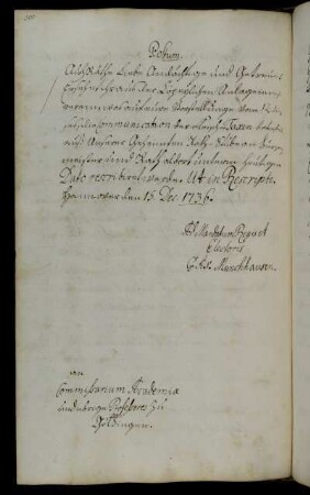 Abschriftliche Benachrichtigung (Stadt Göttingen) über die Regelung der Fleischtaxe [Anlage fehlt].