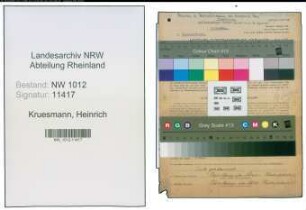 Entnazifizierung Heinrich Kruesmann , geb. 28.04.1886 (Landwirt)