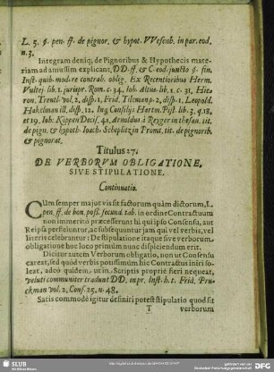 Titulus 27. De Verborum Obligatione, Sive Stipulatione