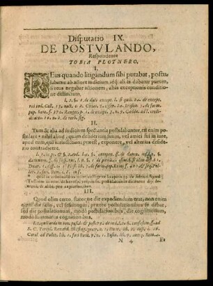 Disputatio IX. De Postulando ... Tobia Plotnero.