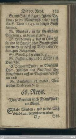68. Reys. Von Bremen nach Franckfurt am Mayn