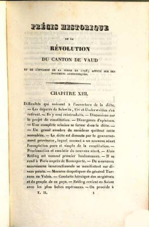 Précis historique de la révolution du Canton du Vaud et de l'invasion de la Suisse en 1798, 2