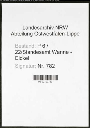 Namensverzeichnis Wanne - Eickel, Todesfälle