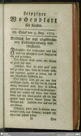 88. Stück den 9. Aug. 1773