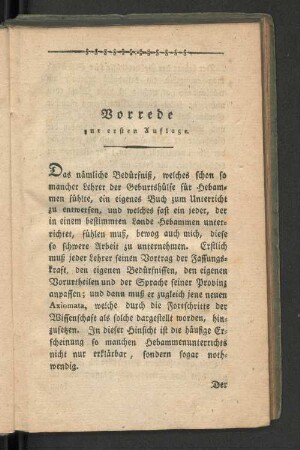 Vorrede zur ersten Auflage.