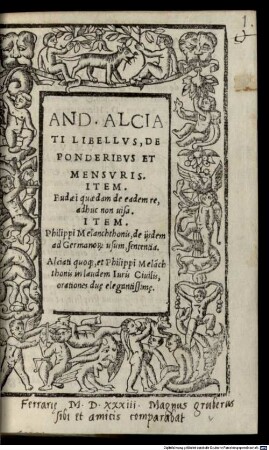 And. Alciati Libellus de ponderibus et mensuris