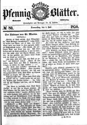 No. 80, Donnerstag, den 4. Juli