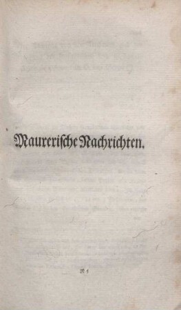 Maurerische Nachrichten