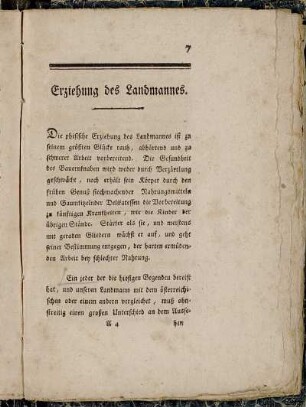 Erziehung des Landmannes.