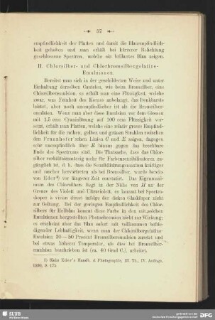 II. Chlorsilber- und Chlorbromsilbergelatine-Emulsionen