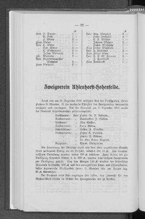 Zweigverein Uhlenhorst=Hohenfelde.