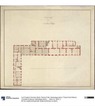 Berlin. Pariser Platz. Gebäudegrundriss. Palais Prinz Wilhelm. Grundstück Syburg. Gebäudegrundriss. 2. Etage