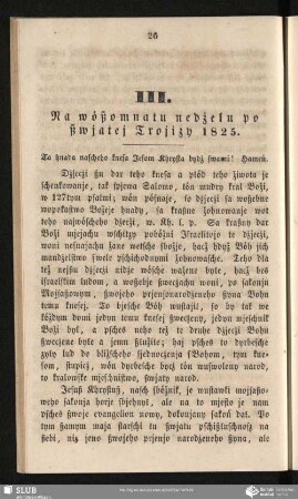III. Na wóßomnatu nedżelu po ßwjatej Trojizy 1825