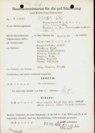Krämer, Margarete