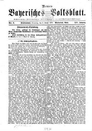 Neues bayerisches Volksblatt. 1876, 1 - 6