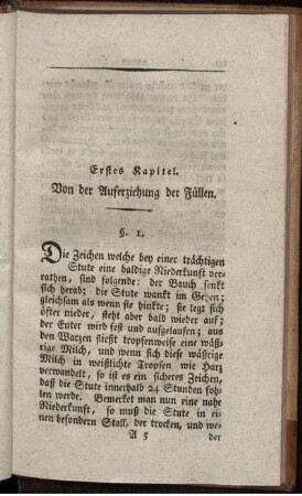 Erstes Kapitel. Von der Auferziehung der Füllen.