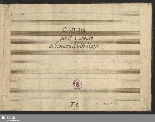 1. Sonata per il Cembalo [A-Dur]