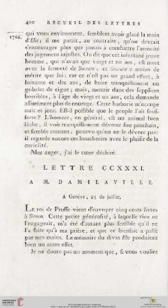 (Lettre CCXXXI - CCXL)