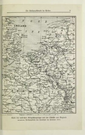 Karte des westlichen Kriegsschauplatzes und der Ostküste von England