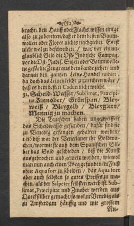 31. Scheid-Wasser/ Sublimat, Praecipitat, Zinnober/ Grünspan/ Bleyweiß/ Bleygelb/ ...