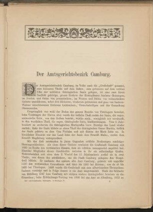 Der Amtsgerichtsbezirk Camburg. [Einleitung]